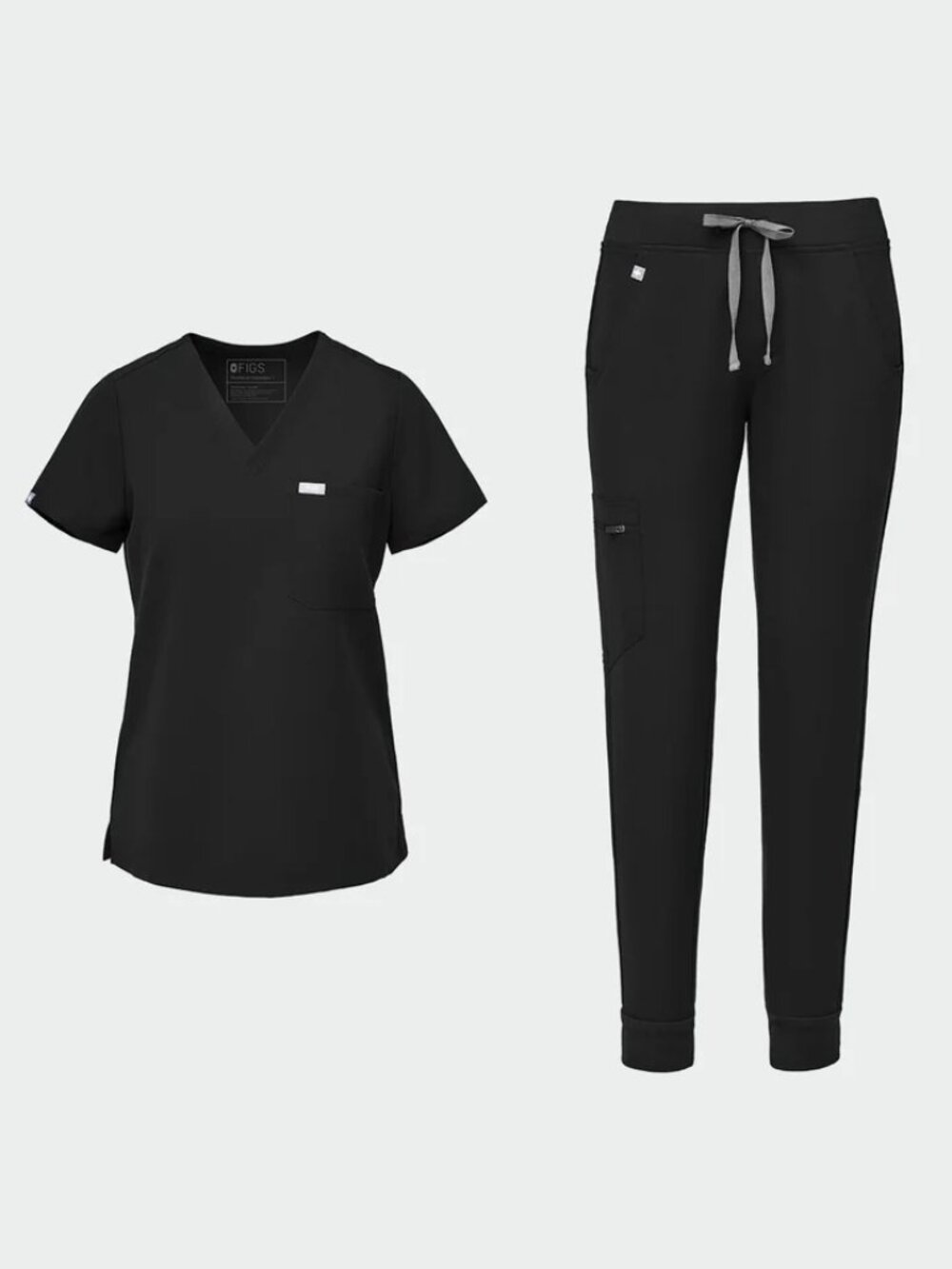 FIGS Scrub Set Black Small – Casma Top + Zamora Joggers – Excellent Condition